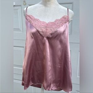 In Bloom by Jonquil Satin Lace Pajama Cami Tank Top and short set XL/TG